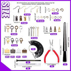Swpeet 1466 Pcs Jewelry Supplies Kit with Tools, 40 Styles Findings, Pliers and Ring Sizer, Jump Rings for Bracket Necklace Making - size: 9a
