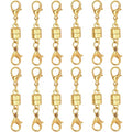 12PCS Magnetic Necklace Clasp and Closures with Double Lobster Clasp, 14K Gold Necklace Extenders for Women Jewelry Magnetic Clasps for Necklaces, Bracelet Necklace Extender - color: 12pcs gold