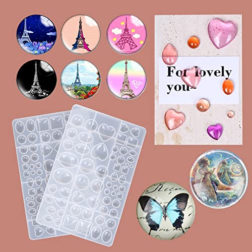 2 Pcs Gem Jewelry Casting Mold,Resin Jewelry Casting Molds for Making Earrings Jewelry Making Crafting Projects (Large) - color: mix-large