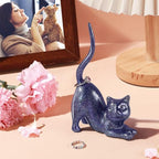 PUDDING CABIN Cat Lover Gifts for Women - Purple Cat Ring Holder Ring Stand Organizer - Purple Preppy Room Decor Aesthetic -Mothers Day Birthday Gifts for Women Mom Girls - style: Purple Cat