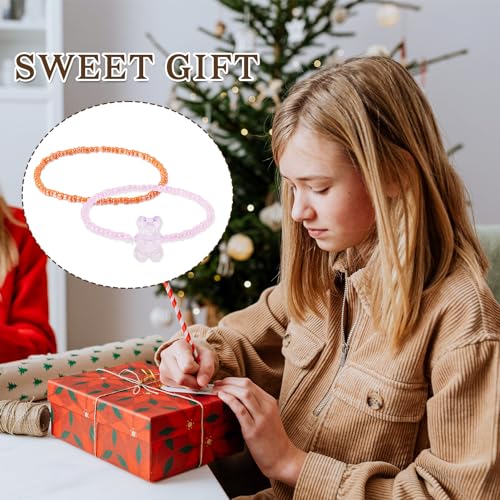 Elecrelive Glass Round Beaded Bracelet Set Clay Beaded Bracelets Stretch Bracelets - color: 7 Colors