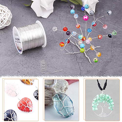 22 Gauge Jewelry Wire, Anezus Craft Wire Tarnish Resistant Copper Beading Wire for Jewelry Making Supplies and Crafting (Silver, 49 Yards/45 Meters) - color: Silver