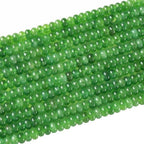 76pcs 5x8mm Natural Stone Green Jade Rondelle Spacer Loose Beads Abacus Disk Stone Round Loose Gemstone Beads for Jewelry Making DIY Bracelet Necklace - color: Green Jade Stone