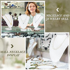 Huquary 6 Pcs Necklace Display Stand Necklace Holder Jewelry Bust Display Stands for Selling Home Store Trade Shows Photography Props Retail(White,Velvet) - color: White