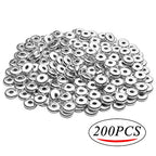 200pcs 8mm Flat Round Rondelle Spacer Beads Disc Spacers Loose Beads Jewelry Metal Spacers for DIY Bracelet Necklace Crafts, Silver - color: Silver