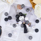 SUNNYCLUE 30Pcs Bubblegum Beads 20mm Rhinestone Beads Bulk Large Opaque Black White Resin Chunky Round Shiny Plastic Beaded Disco Ball Bubble Chunk Spacers for Jewelry Making Kits Beadable Pens - color: 30pcs 20mm Black White Rhinestone Beads
