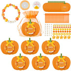 BeYumi Fall Bracelet Kit - 24 Pack Fall Letter Beads Friendship Bracelets with Pumpkin Gift Cards and Bags Autumn Thankful Kit Party School Classroom Party Fun Activities - style: FALL