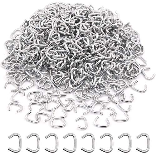 Keadic 1000Pcs 3/8" Galvanized Hog Rings Assortment Kit, Professional Upholstery Hog Rings Installation Kit for Furniture Upholstery, Bungee Shock, Meat & Sausage Casings, Animal Pet Cages - color: 1000pcs 3/8 Hog Rings