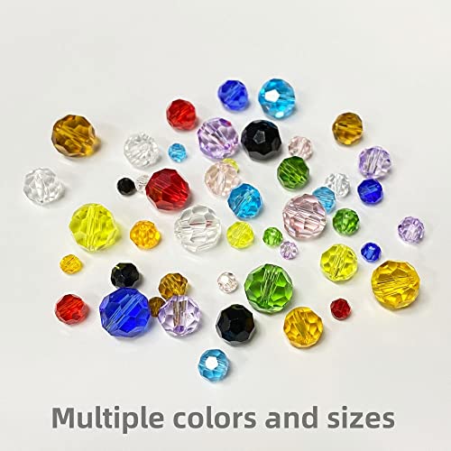 Jmassyang 50 Pieces 10mm Faceted Round Crystal Glass Beads Spacer Beads for Jewelry Making, Bracelets Necklaces Earrings Wind Chimes Suncatchers (LemonYellow) - color: LemonYellow, size: 10mm