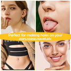 Professional Ear Piercing Gun, Reusable Ear Piercing Machine with Stainless Steel Piercing Studs, Colorful Crystal Earrings Set for At Home Salon Earlobe Cartilage Helix Tragus Piercing Tool Kit - color: Dark Black