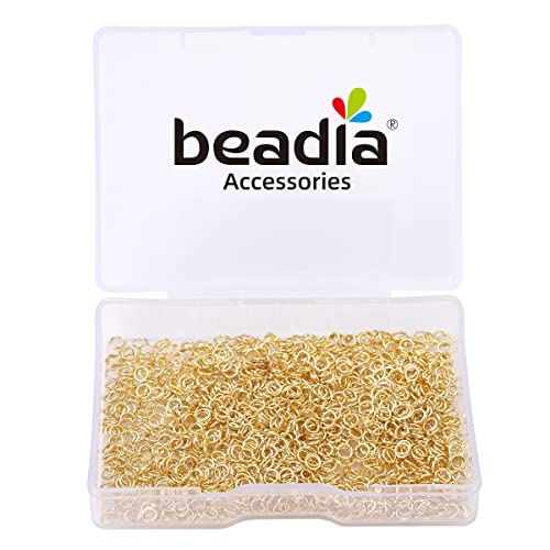 BEADIA 14K Gold Plated Jump Rings Non Tarnish 3mm 1200pcs for Jewelry Making Findings - color: 14K Gold, size: 0.5x3mm