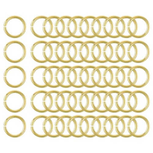 uxcell 50Pcs Open Jump Rings, 15mm/0.59" OD Brass Jump Ring Connectors 2mm Thick O Rings for Necklaces Bracelet Jewelry Making Keychain DIY Craft, Gold Tone - size: 15mmx2mm