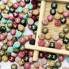 200PCS Round Letter Beads,4x7mm Color Acrylic Alphabet X Beads Letter X Beads with Letters for Bracelet Making Necklace Keychain Jewelry DIY (Letter X) - color: Letter X