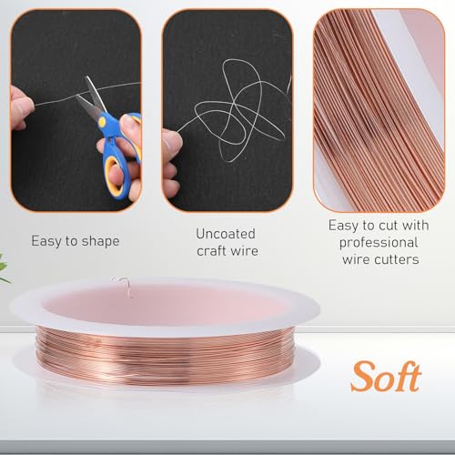 3 Pack Memory Wire for Jewelry Making Bracelets 0.3mm Thin Copper Jewelry Wire Tarnish Resistant for Bracelets Making Necklaces Pendant Art Craft DIY Weaving (Gold Silver Copper)