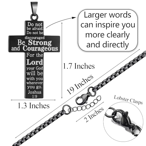 Sport Necklace for Men Pickleball Necklace Stainless Steel Cross Pendant Gifts for Men Pickleball Fans Bible Verse - style: 1:9
