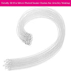 Necklace Chain for Jewelry Making, Selizo 30 Pack Chains Necklace Bulk Silver Plated Necklace Chains for Necklace Jewelry Making, 1.2 mm (22 Inches) - size: 22 Inches