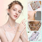 Amaney 1500 Pieces 4x7mm White Round Acrylic Alphabet Letter Beads A-Z Number Beads Star Beads Heart Beads and Crystal Line for Jewelry Making - color: White&Number, size: 7x4mm