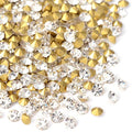 Fashewelry 6mm Glass Pointed Back Rhinestone 288Pcs Mini Crystal Diamante Gems Gold Plated Faceted Diamond Loose Stone for Nail Art Craft Replacing Jewelry - color: Clear, Golden Back, size: 6mm-glass