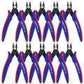 10 Pack Flush Wire Cutters - Small Diagonal Cut Pliers Side Cutter Snips Bulk - Micro Clippers for Cutting Zip Tie Model 3D Printer - Mini Nippers for Crafting Electrical Jewelry Making - size: 10 Pack