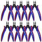 10 Pack Flush Wire Cutters - Small Diagonal Cut Pliers Side Cutter Snips Bulk - Micro Clippers for Cutting Zip Tie Model 3D Printer - Mini Nippers for Crafting Electrical Jewelry Making - size: 10 Pack