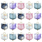 Ipotkitt 100 Pcs 5 Colors Glass Cat Head Charms Colorful Crystal Animal Head Kitten Cute Pet Charms with Golden Tone Brass Loops for Jewelry Making - color: 100pcs-Glass Cat Head Charms
