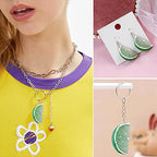Cheriswelry Cup Cake Resin Pendants Lovely Food Sweet Dessert Dangle Charms Links Hanging Ornament with Metal Loop Fruit Pendants for Key Chains Bracelet Necklace Jewelry Making - color: Green Orange