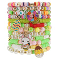 Twinfree Bohemia Beaded Bracelet for Women, Polymer Clay Stretch Bracelets - color: color 39