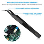 YHYZ 7pcs Precision Tweezers Set, Premium Anti-Static Stainless Steel ESD Tweezers Set Kit for Electronics, Sodlering, Jewelry, Craft, Laboratory Work, DIY (7PCS, Version) (7PCS, Version) - style: 7PCS, Version 1
