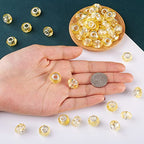 100pcs 14mm Large Hole Glass Beads Yellow European Lampwork Loose Spacer Beads for Christmas DIY Craft Snake Chains Charms Bracelet Necklace Earring Making Hole: 5mm - color: Yellow