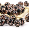 100 Pieces 8mm Black BeadsTransparent Glass Beads, Small Round Matte Sea Glass Beads for Jewelry Making, Earring Spacer Beads,DIY Crafts Bracelets Necklaces Earrings - color: black