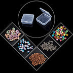 SATINIOR 12 Pack Clear Plastic Beads Storage Containers Box with Hinged Lid for Beads and More (2.52 x 2.52 x 0.79 Inch) - size: 2.52 x 2.52 x 0.79 Inch