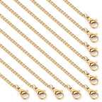 Cadikez 24PCS Gold Curb Chain Necklace Bulk, 1.5mm 18inch 18K Gold PVD Plated Stainless Steel Finished Flat Twisted Link Chains for Necklace Jewelry Making - color: 1.5mm Gold Color