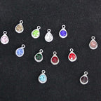 BetterJonny 260pcs Charms for Jewelry Making, 60pcs Gold Crystal Birthstone Charms Beads with 100 Lobster Clasps and 100 Jump Ring for Necklace Bracelet Earring - color: Silver Droplet