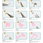 SUNNYCLUE 1 Box 10 Pairs Frosted Acrylic Calla Lily Flower Dangle Earring Making Kits Pink White Acrylic Flower Beads Caps Pendants, Pearl Bead, Earring Hook Jewelry Findings Supplies, Instruction - color: Diy 10 Pairs Pink White Flower Earrings