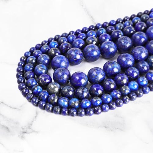 4mm 200pcs Natural Stone Round Beads Lapis Lazuli Genuine Stone Beading Loose Gemstone DIY Charm Smooth Beads for Bracelets Necklaces Earrings Hole Size 1mm (Lapis Lazuli 4mm) - color: Lapis Lazuli, size: 4mm