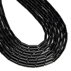 30 Pcs 4x13mm Black Onyx Agate Stone Column Tube Bead, Round Tubular Beads for Jewelry Making Bracelets DIY - color: Black Onyx, size: 4x13mm