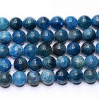 Natural Gemstone Loose Beads Smooth Round Approxi 15 inch DIY Bracelet Necklace for Jewelry Making (6mm, Blue Apatite) - color: Blue Apatite, size: 6mm