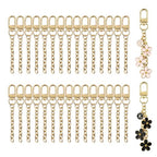 NCIWAN 30 PCS Keychain Making Kit Swivel Snap Hook Lobster Claw Clasps and Extender Chain Gold Metal Keychain Clips with Key Ring Bulk for DIY Craft Supplies Jewelry Key Chain Bags Accessories Gift - color: Gold 30