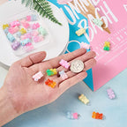 Cheriswelry Cup Cake Resin Pendants Lovely Food Sweet Dessert Dangle Charms Links Hanging Ornament with Metal Loop Fruit Pendants for Key Chains Bracelet Necklace Jewelry Making - color: Mixed Color-Bear*1
