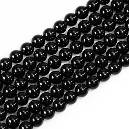 4mm Natural Gemstone Round Black Obsidian Beads for Jewelry Making Small Crystal Beads for Bracelets (15"/Strand) - color: Black Obsidian, size: 4mm (15"/Strand)