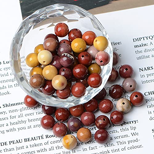 AD Beads 8mm Natural Round Loose Beads 110 Pieces, for Making 108 Mala Prayer Beads Necklace, Bracelet & Yoga Meditation, Jewelry Design (Mookaite Jasper) - color: Mookaite Jasper