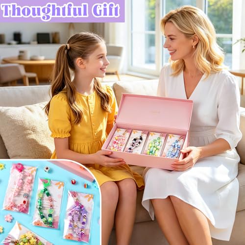 TOHONGADON 1501 Pcs DIY Bag Charm Kit, Colorful Keychain Making Kit,with Key Chain Hooks, Acrylic Balls Heart Star Flower Bow Letter Alphabet Beads, Gift Bags, Manual for Custom Keychains - color: 1501 Colorful Beads