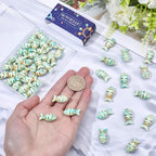 SUNNYCLUE 1 Box 50Pcs Fish Shaped Beads Turquoise Fish Beads Bulk Animal Synthetic Turquoise Dyed Stone Painted Sea Ocean Gemstone Loose Spacers for Jewelry Making DIY Earring Bracelet Necklace Craft