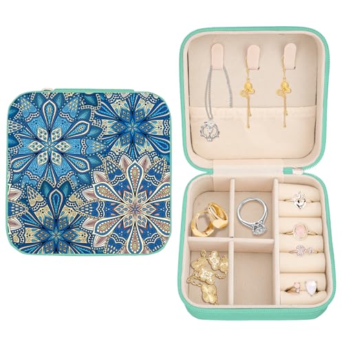 Ethnic Style Jewelry Box Organizer Small Travel Jewelry Case Jewellery Portable Storage Box Jewellery Case for Men Women Travel Gifts Ideas Great Gifts for Christmas Birthday Thanksgiving - color: Ethnic Style