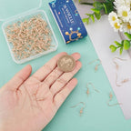 SUNNYCLUE 1 Box 100Pcs Real 18K Gold Plated Brass Earring Hooks Hypoallergenic Earring Findings Fish Hook Ear Wires with Filigree Round Ball French Earring Hook for Jewelry Making Supplies Women - color: 100pcs 18k Gold Plated Earring Hooks With Filigree