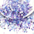 Mixed Star Moon Crystal Glass Beads Seedbeads Loose Round Pearl Beads for Jewelry Making Craft Bracelets Necklaces Earrings DIY Crafts Projects Purple Blue Glass Spacer Bead Kits for Crafts - color: Blue Purple