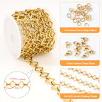 YOUBEIYEE 6.5 Feet Gold Plated Rhombic Link Chains Roll Strong Stainless Steel Chain for Jewelry Making - color: Rhombic Gold