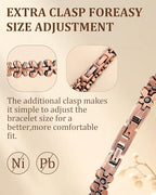 Women's Copper Magnetic Bracelet, 3800 Gauss Magnets Butterfly Design, Adjustable Size with Extra Clasp for Daily Wear & Gifts - color: Copper Butterflies