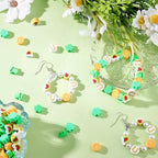 SUNNYCLUE 1 Box 300pcs St Patricks Day Clay Beads Clover Shaped Beads Green Irish Three Leaf Clover Horseshoes Shape Polymer Clay Heishi Disc Bead for Jewelry Making Supplies Holiday Festival Gifts - style: Style 1