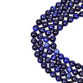 Natural Round AAA+ Dark Blue Tiger Eye Gemstone Loose Beads Energy Stone Healing Power for Bracelet Jewelry Making 1 Strand 15 inches (6mm, 60pcs) - color: Dark blue, size: 6mm